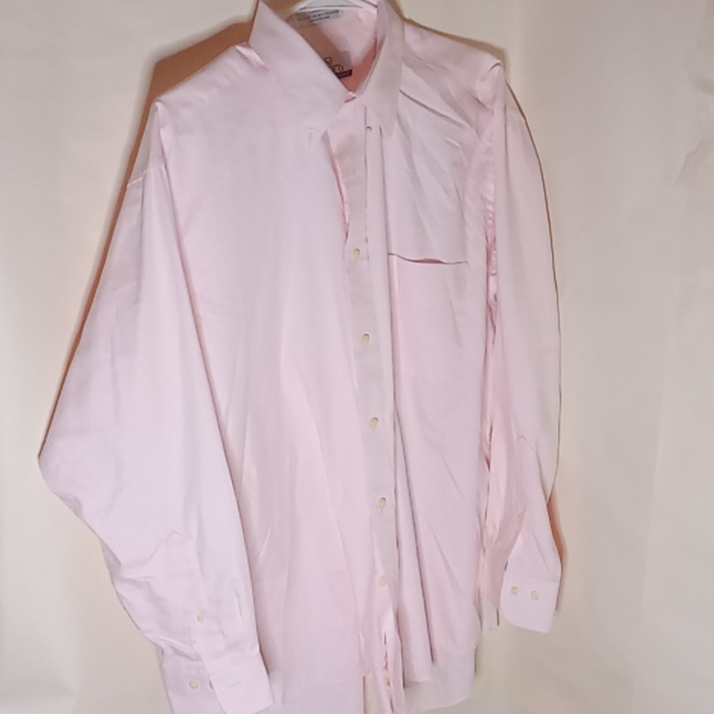 ENRO Ultra pinpoint 15 1/2 32-33 pink long sleeve button-up collar dress shirt